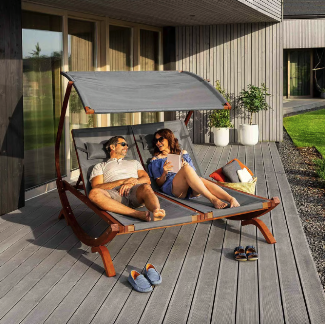 Садовый шезлонг Di Volio Pionza двухместный серый