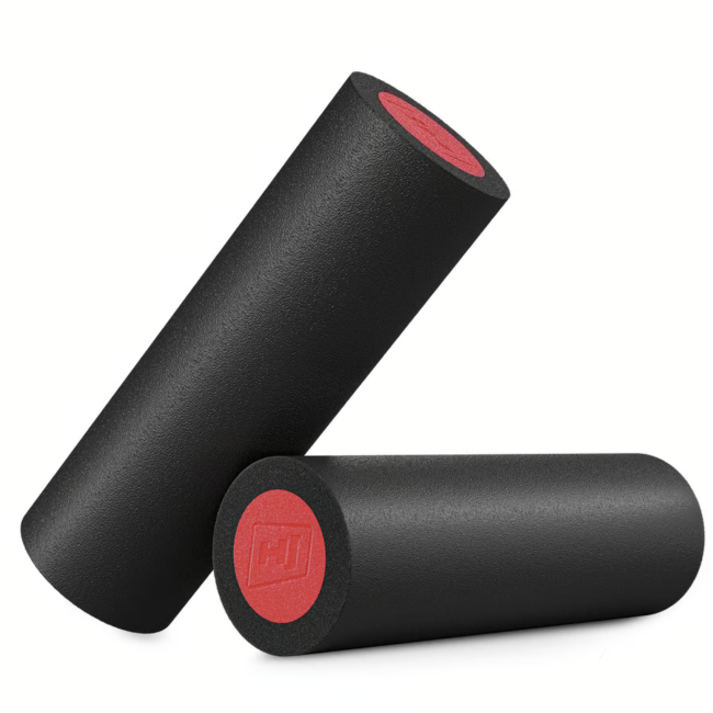 Масажний ролик (валик, роллер) Hop-Sport EPE 45см чорно-червоний