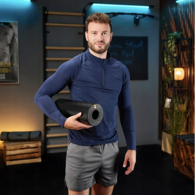 Роллер массажер гладкий Trex Sport TX-033EPR EPP 33см черный