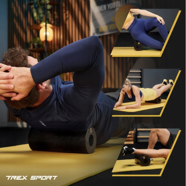 Роллер массажер гладкий Trex Sport TX-033EPR EPP 33см черный