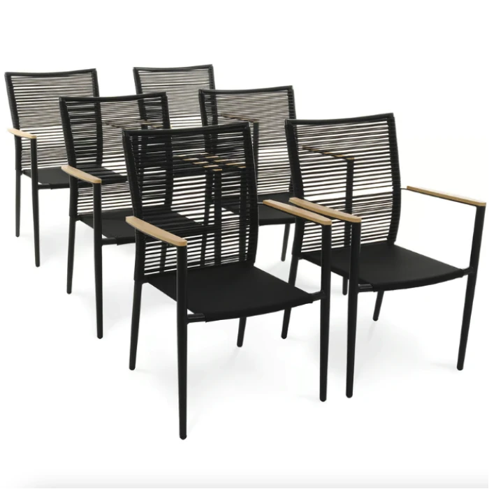 Комплект садових меблів Di Volio Breno 6+1 чорний/бежевий