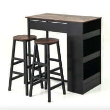 Барний стіл та 2 барні стільці Costway Picmi в стилі Loft