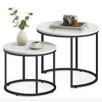 Комплект журнальних столиків Leobert Oreo круглі мармуровий