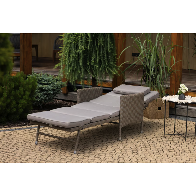 Садовый шезлонг Di Volio Breso из бежевого ротанга