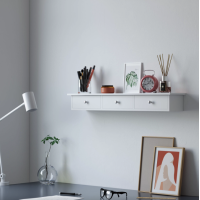 Полка настенная Leobert Corner три ящика белый