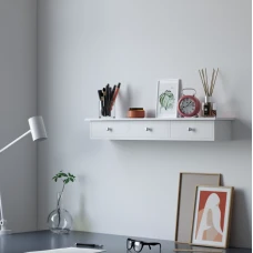Полка настенная Leobert Corner три ящика белый