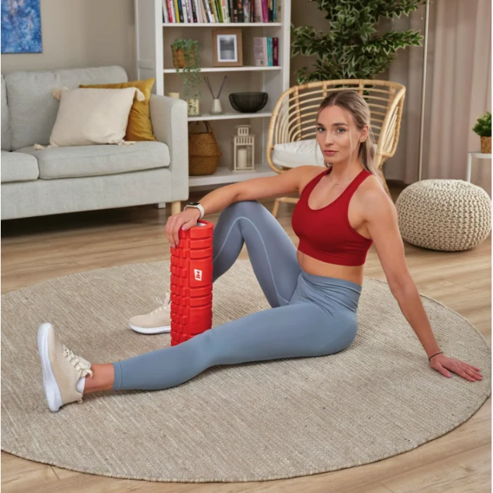 Роллер масажер (валик, ролик) Hop-Sport EVA 45см червоний