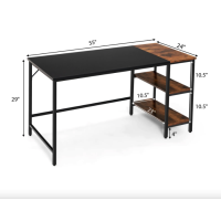 Компьютерный стол Costway Tiffany с двумя полками в стиле Loft