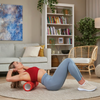 Роллер массажер (валик, ролик) Hop-Sport EVA 45см красный