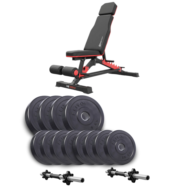 Набор Elitum Titan гантели 2х21кг со скамьей Hop-Sport HS-2090 HB