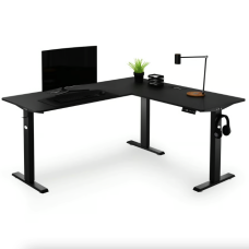 Компьютерный угловой стол Di Volio Montaro с регулируемой высотой черный