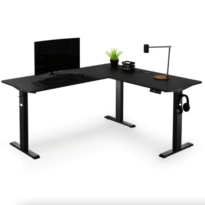 Компьютерный угловой стол Di Volio Montaro с регулируемой высотой черный
