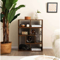 Тумба под телевизор Costway Kotek с полками коричневый
