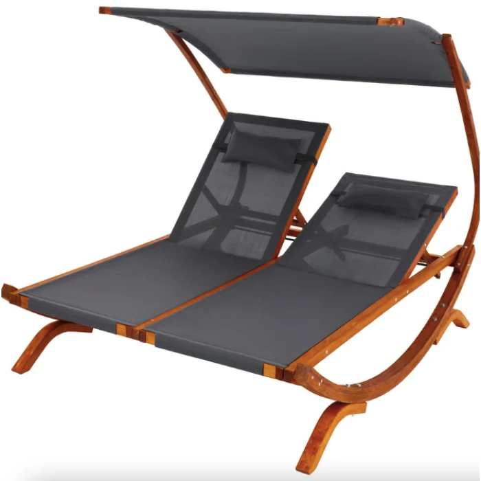 Садовый шезлонг Di Volio Pionza двухместный серый