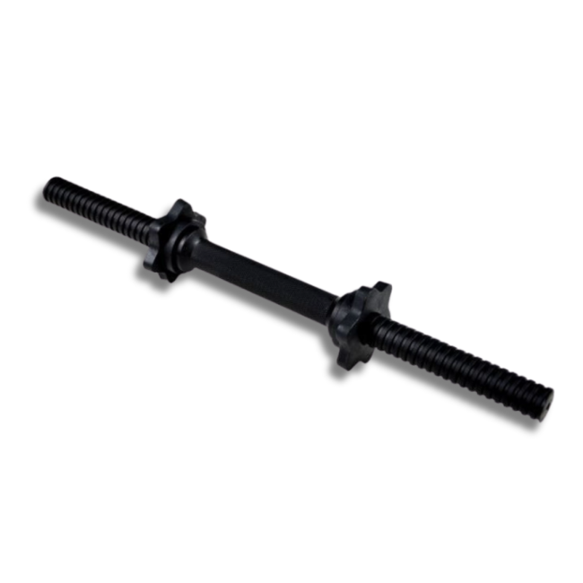 Гриф гантельний 45см (30мм) з пласт. гайками (чорний)