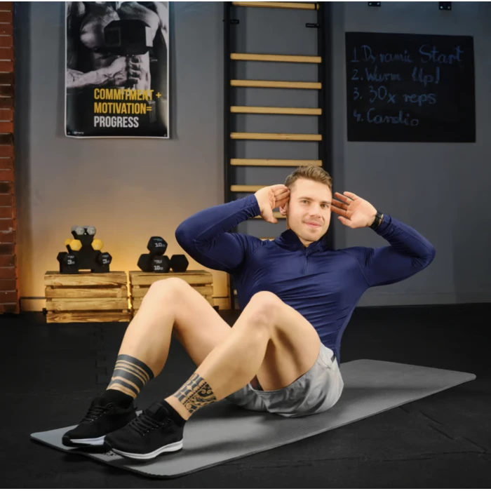 Коврик для йоги Trex Sport TX-018NGM NBR 1см 180х60 серый