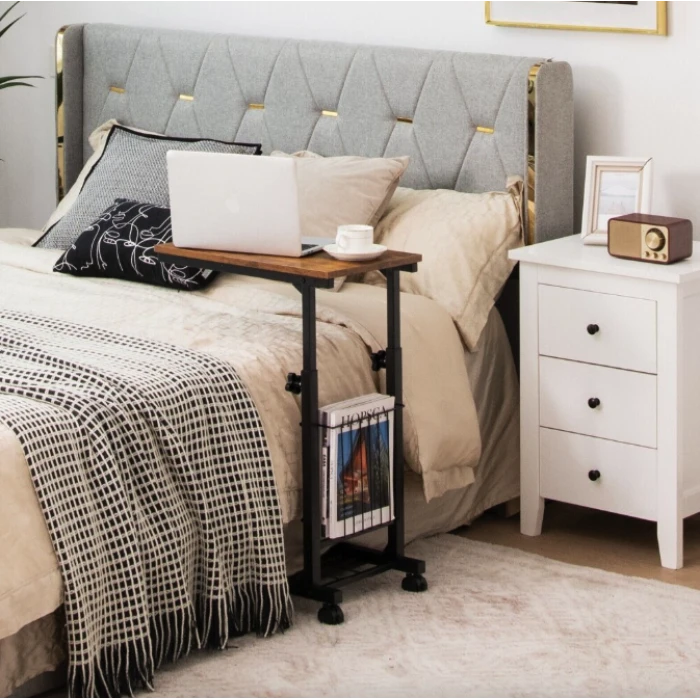 Журнальний столик приставний Costway Dragon з регулюванням висоти в стилі Loft