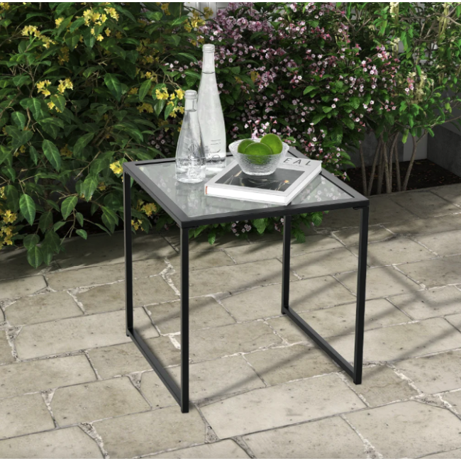Садовий стіл Costway Trotten з металевим каркасом