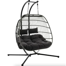 Підвісне крісло-кокон Di Volio Rona двомісне графітовий