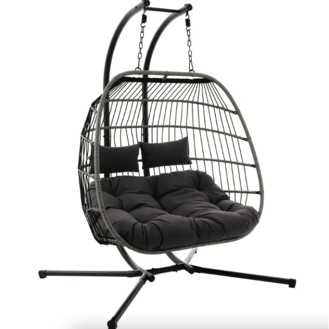 Підвісне крісло-кокон Di Volio Rona двомісне графітовий