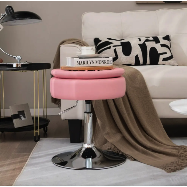 Крісло трансформер Costway Meri з місцем для зберігання рожевий