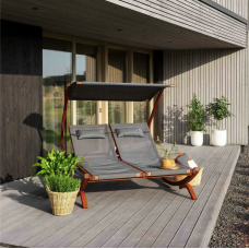 Садовый шезлонг Di Volio Pionza двухместный серый