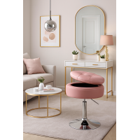 Кресло трансформер Costway Meri с местом хранения розовый