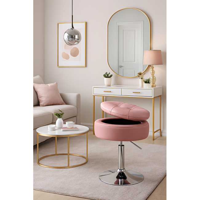 Крісло трансформер Costway Meri з місцем для зберігання рожевий