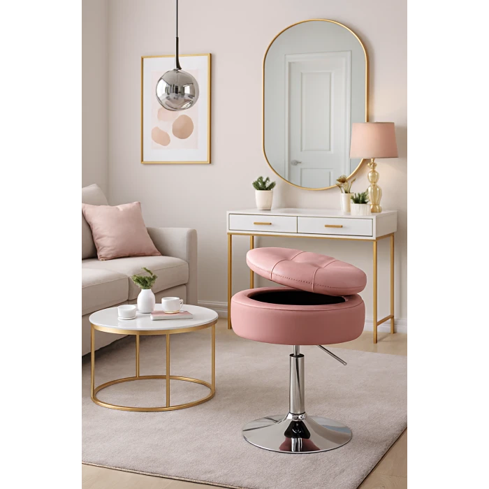 Крісло трансформер Costway Meri з місцем для зберігання рожевий