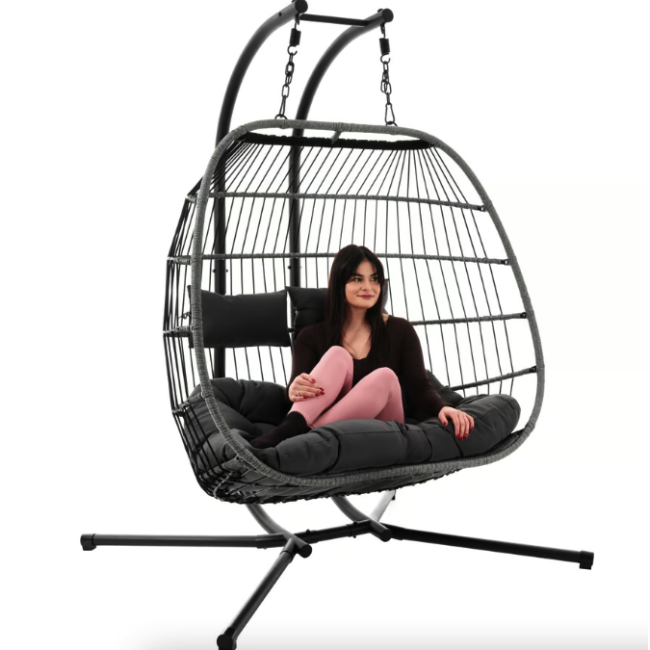 Підвісне крісло-кокон Di Volio Rona двомісне графітовий