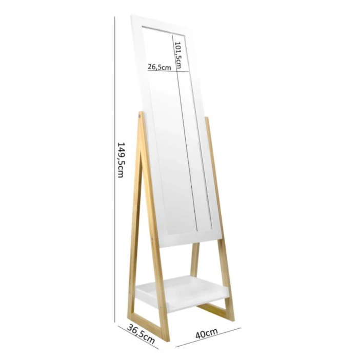 Зеркало в полный рост Chomik OLAF с полочкой