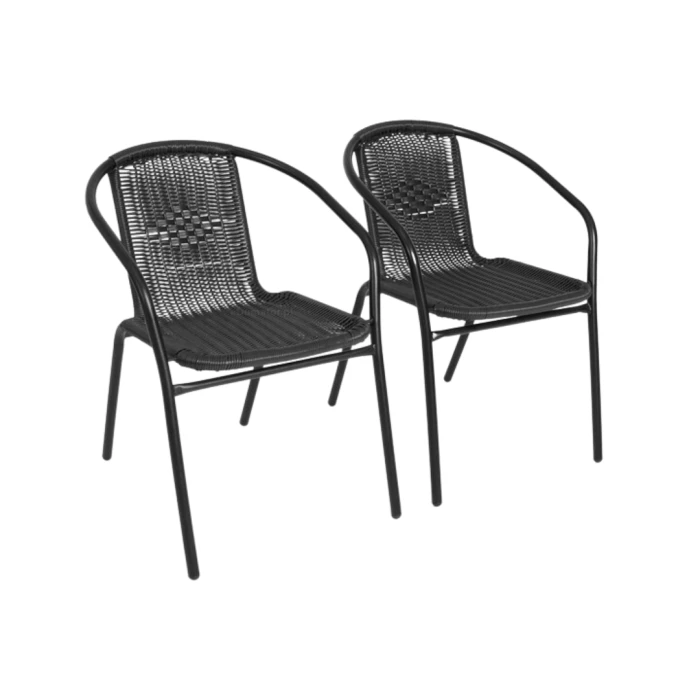 Садовая мебель Chomik Bistro New стол и 2 стулья черный