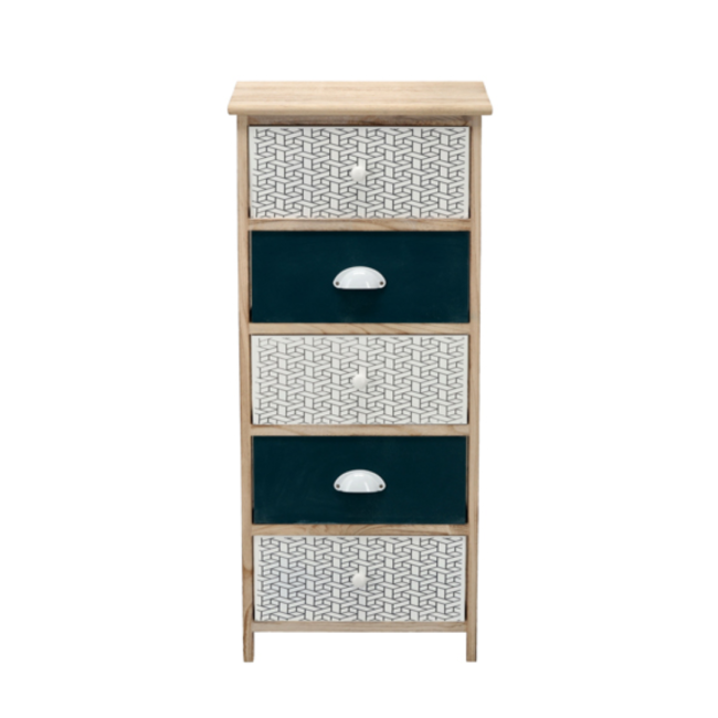 Комод деревянный Chomik HANS на 5 изумрудных ящиков.