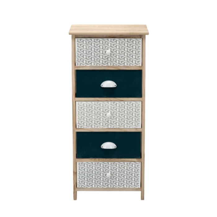 Комод деревянный Chomik HANS на 5 изумрудных ящиков.