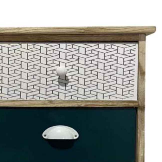 Комод деревянный Chomik HANS на 5 изумрудных ящиков.