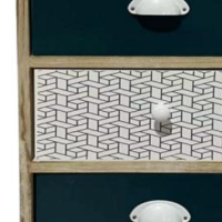 Комод деревянный Chomik HANS на 5 изумрудных ящиков.