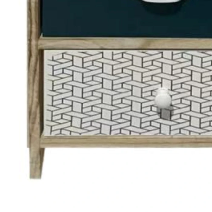 Комод деревянный Chomik HANS на 5 изумрудных ящиков.