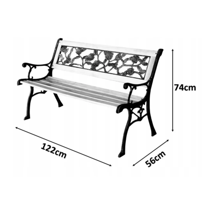 Скамейка для сада Chomik GARDEN LINE PAOLA с декоративной спинкой