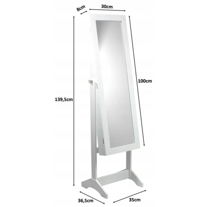 Напольное зеркало-шкаф Chomik PAKS белый