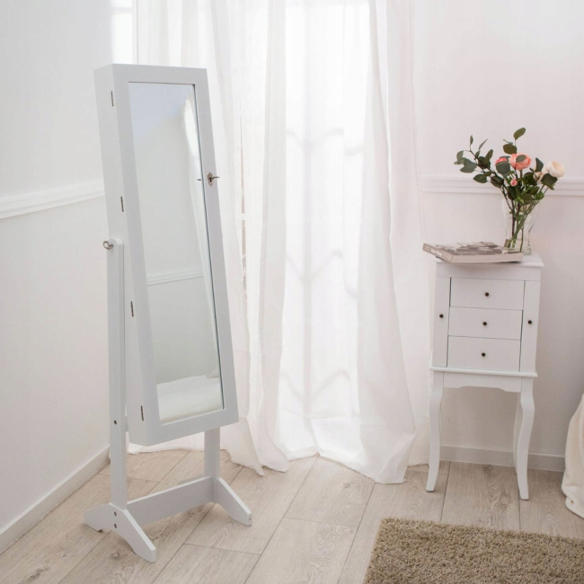 Напольное зеркало-шкаф Chomik PAKS белый