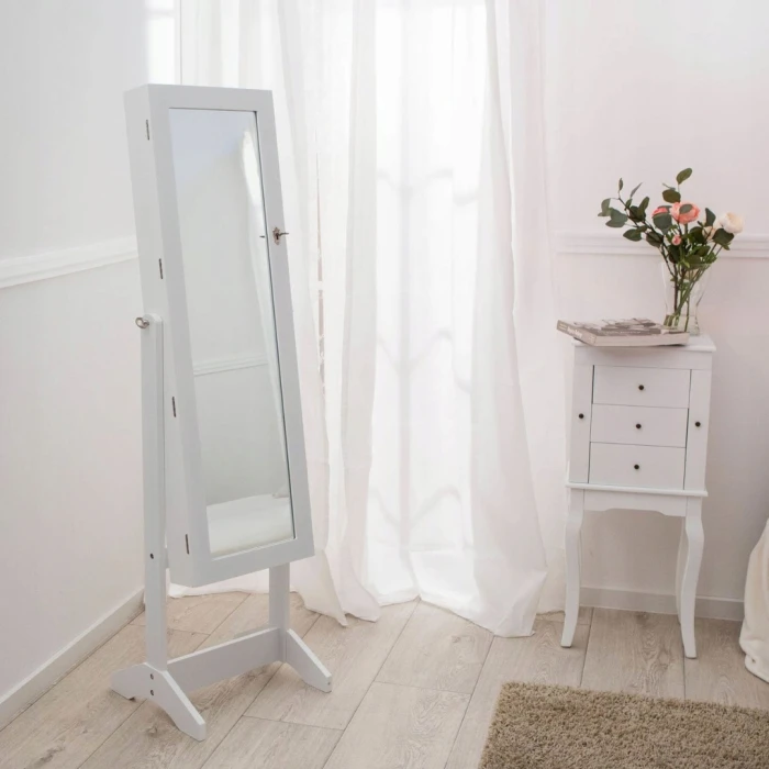 Напольное зеркало-шкаф Chomik PAKS белый