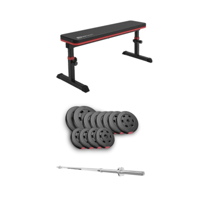 Набор Hop-Sport Premium 69кг со скамьей HS-1025 Pro и штангой