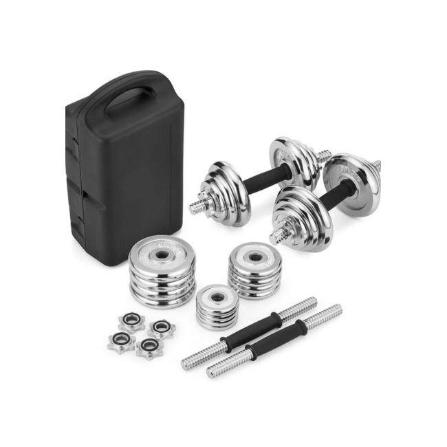 Набір гантелі в кейсі Gymtek хромовані 2х10кг