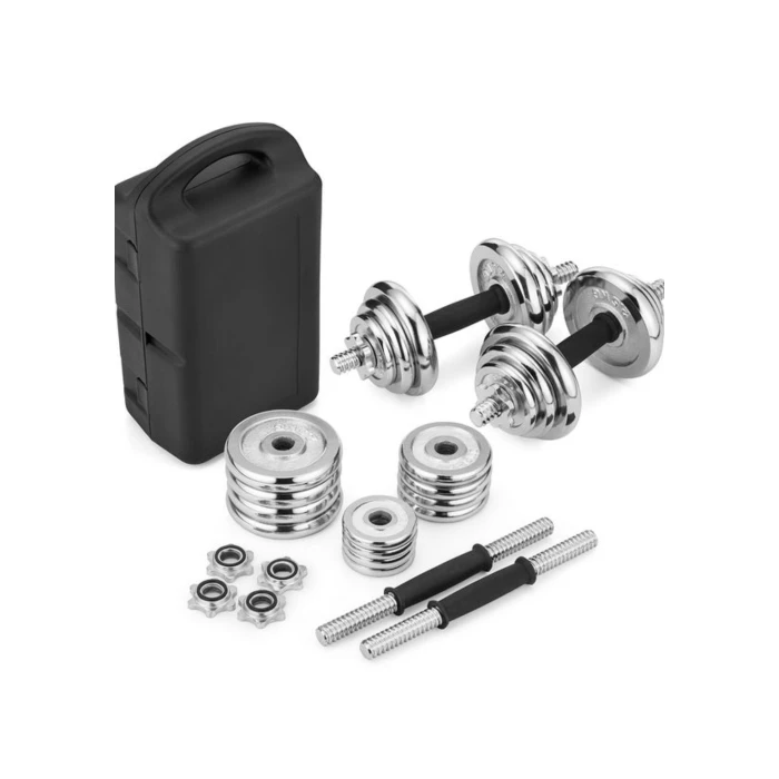 Набор гантели в кейсе Gymtek хромированные 2х10кг.