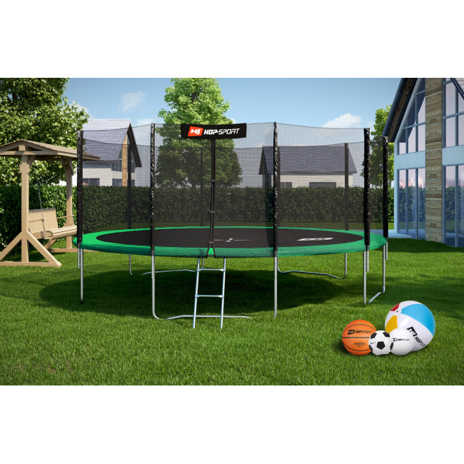 Батут Hop-Sport 16ft (488см) зелений із зовнішньою сіткою