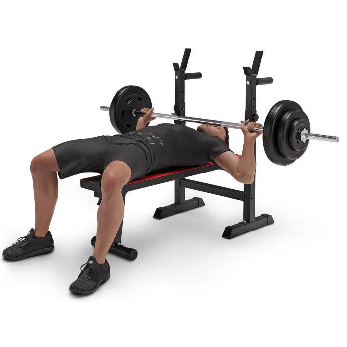 Набір Hop-Sport Premium 173кг з лавою HS-1080, штангами та гантелями