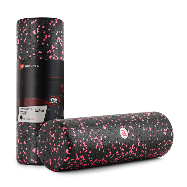Роллер массажер (валик, ролик) заполнен Hop-Sport EPP 30см HS-P030SYG черно-красный