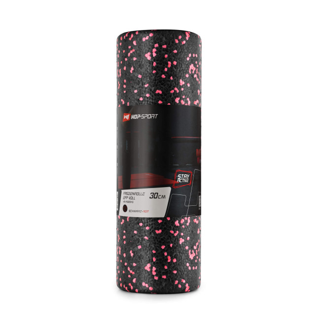 Роллер массажер (валик, ролик) заполнен Hop-Sport EPP 30см HS-P030SYG черно-красный