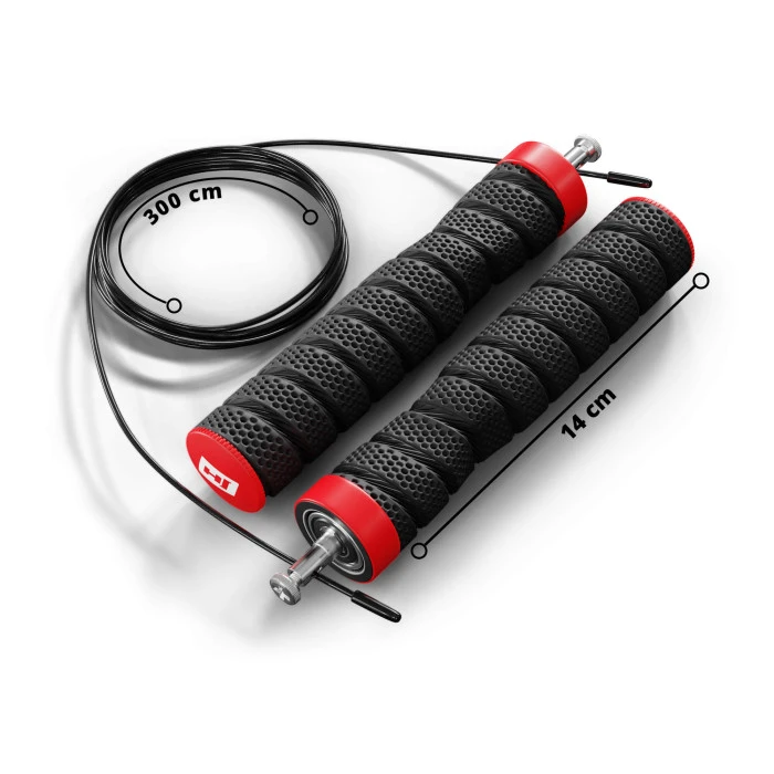 Скакалка с подшипниками и мягкой рукояткой Hop-Sport HS-P030JR черная