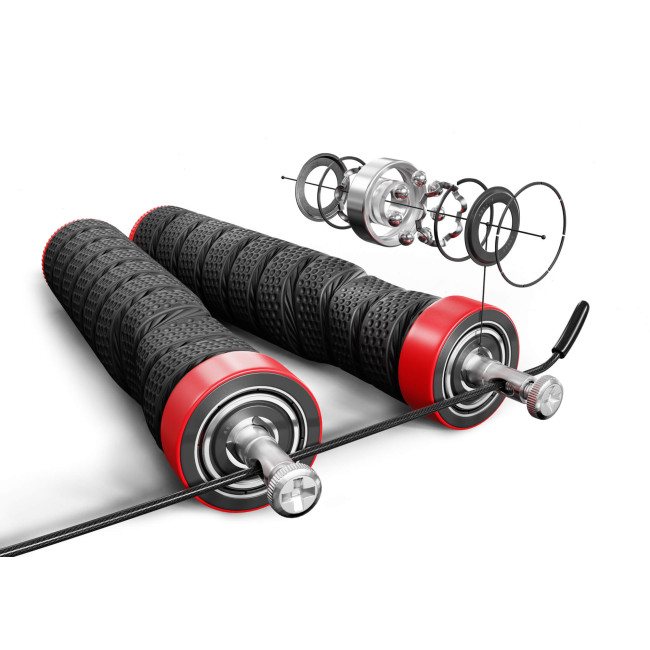 Скакалка з підшипниками та м'якою рукояткою Hop-Sport HS-P030JR чорна